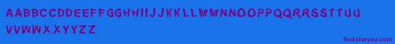 Distorty Font – Purple Fonts on Blue Background