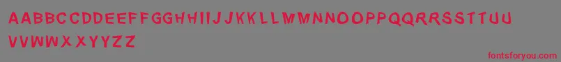 Distorty Font – Red Fonts on Gray Background