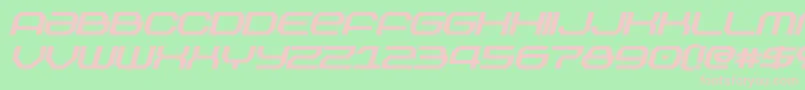 Шрифт OutlandBoldItalic – розовые шрифты на зелёном фоне