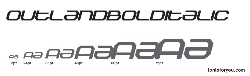 OutlandBoldItalic Font Sizes