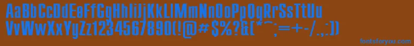 Шрифт Compact130 – синие шрифты на коричневом фоне
