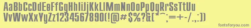 Compact130-Schriftart – Graue Schriften auf gelbem Hintergrund