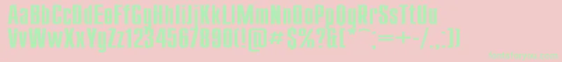 Compact130 Font – Green Fonts on Pink Background