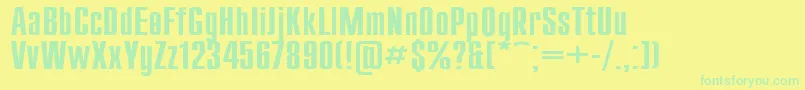 Compact130 Font – Green Fonts on Yellow Background
