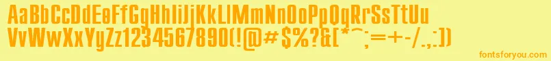 Compact130 Font – Orange Fonts on Yellow Background