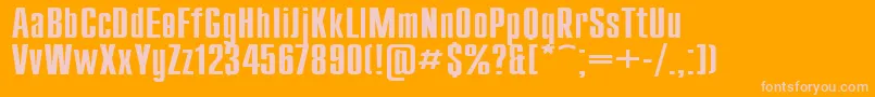 Шрифт Compact130 – розовые шрифты на оранжевом фоне