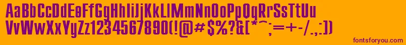 Compact130 Font – Purple Fonts on Orange Background