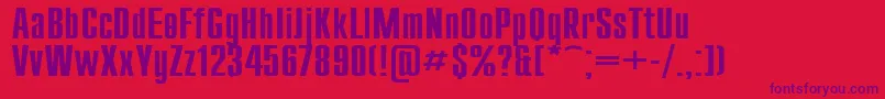 Compact130-Schriftart – Violette Schriften auf rotem Hintergrund