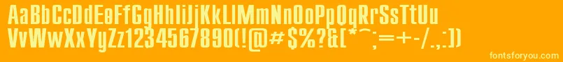 Compact130 Font – Yellow Fonts on Orange Background