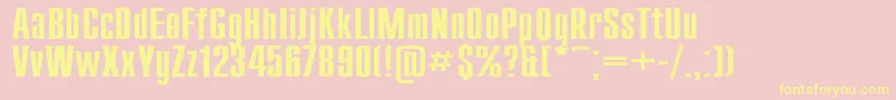 Compact130 Font – Yellow Fonts on Pink Background