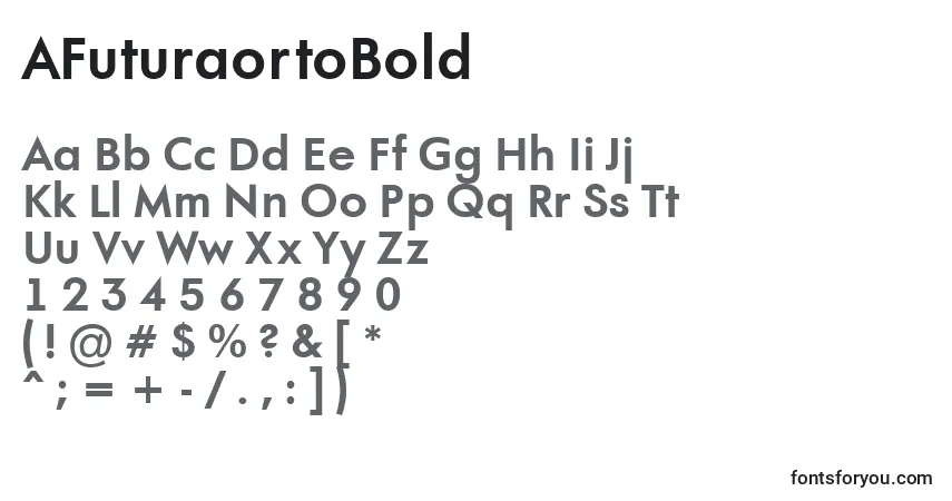 Schriftart AFuturaortoBold – Alphabet, Zahlen, spezielle Symbole