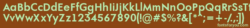 AFuturaortoBold-fontti – vihreät fontit ruskealla taustalla