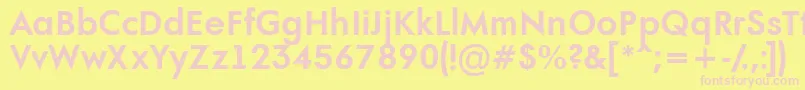AFuturaortoBold-fontti – vaaleanpunaiset fontit keltaisella taustalla