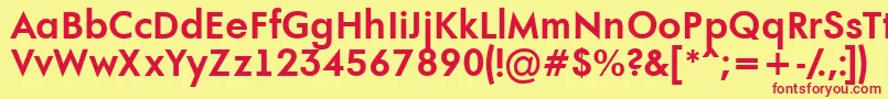 Czcionka AFuturaortoBold – czerwone czcionki na żółtym tle