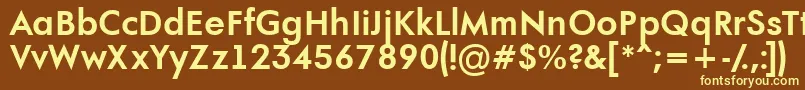 AFuturaortoBold-fontti – keltaiset fontit ruskealla taustalla