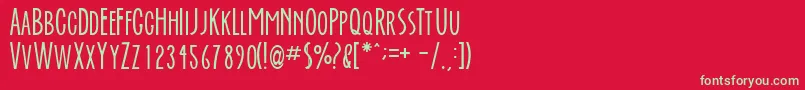 フォントEverAfter – 赤い背景に緑の文字