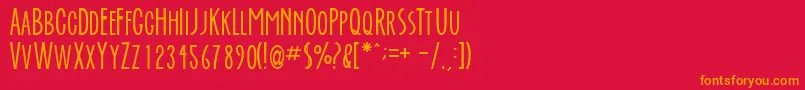 フォントEverAfter – 赤い背景にオレンジの文字