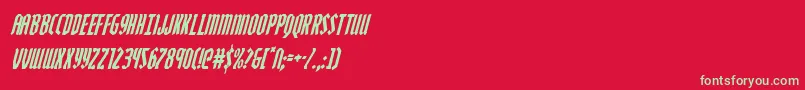 Zollerncondital Font – Green Fonts on Red Background