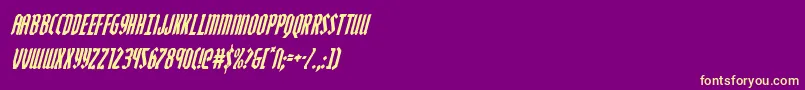 Zollerncondital Font – Yellow Fonts on Purple Background