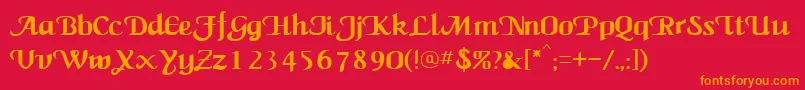 Caligulaa Font – Orange Fonts on Red Background