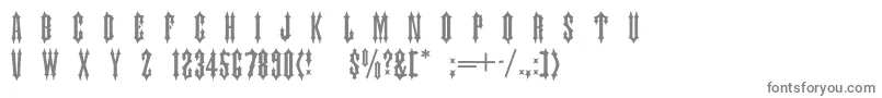 フォントTiara – 白い背景に灰色の文字