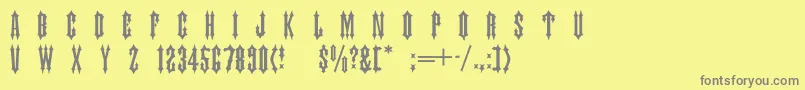 フォントTiara – 黄色の背景に灰色の文字