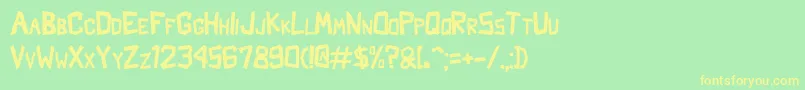 Sharkcrash Font – Yellow Fonts on Green Background