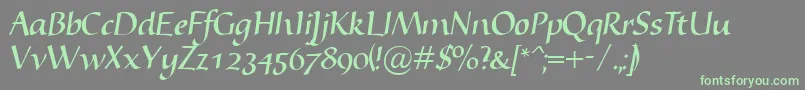 Nyfors Font – Green Fonts on Gray Background