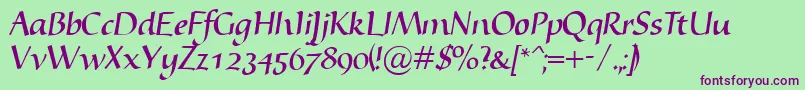 Nyfors Font – Purple Fonts on Green Background