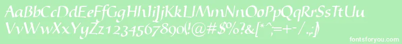 Nyfors Font – White Fonts on Green Background