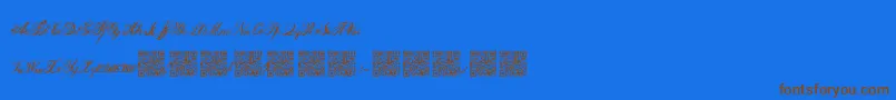 Fauxantique Font – Brown Fonts on Blue Background