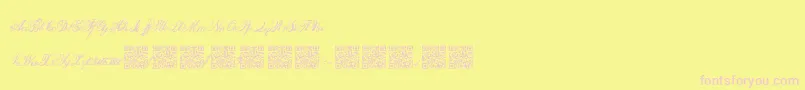 Fauxantique Font – Pink Fonts on Yellow Background