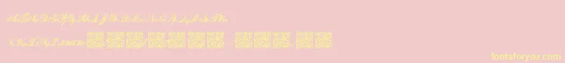 Fauxantique Font – Yellow Fonts on Pink Background