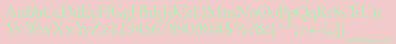 Fonte Garamondretrospectivessk – fontes verdes em um fundo rosa
