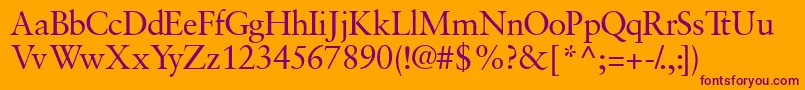 Шрифт Garamondretrospectivessk – фиолетовые шрифты на оранжевом фоне