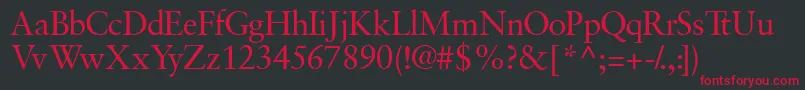 Garamondretrospectivessk Font – Red Fonts on Black Background
