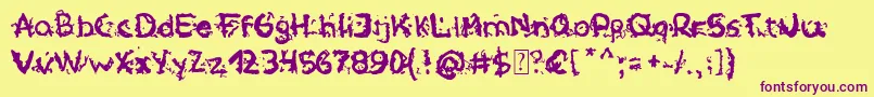 NowYouSeeMeNowYouDonT Font – Purple Fonts on Yellow Background
