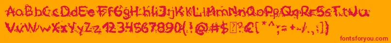 fuente NowYouSeeMeNowYouDonT – Fuentes Rojas Sobre Fondo Naranja