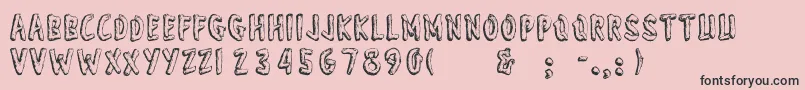 フォントWonderofyosemite – ピンクの背景に黒い文字