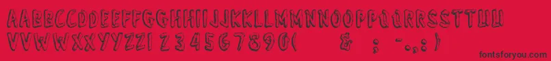 フォントWonderofyosemite – 赤い背景に黒い文字