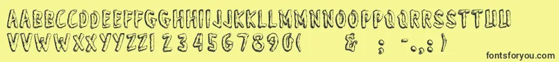 Wonderofyosemite-Schriftart – Schwarze Schriften auf gelbem Hintergrund