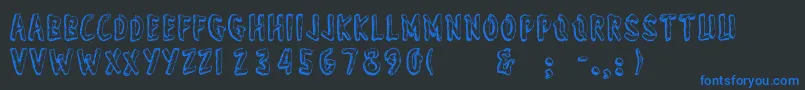 Wonderofyosemite-Schriftart – Blaue Schriften auf schwarzem Hintergrund