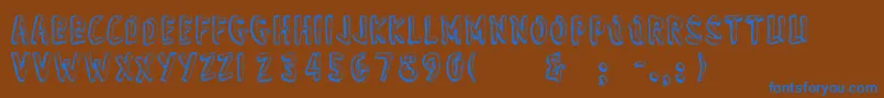 フォントWonderofyosemite – 茶色の背景に青い文字