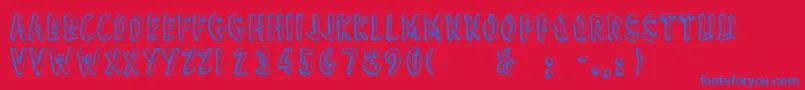 フォントWonderofyosemite – 赤い背景に青い文字