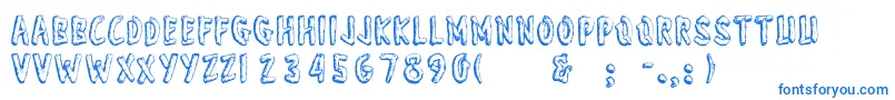 Wonderofyosemite-Schriftart – Blaue Schriften auf weißem Hintergrund