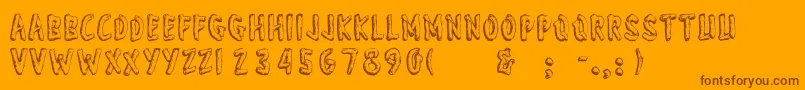 Wonderofyosemite Font – Brown Fonts on Orange Background