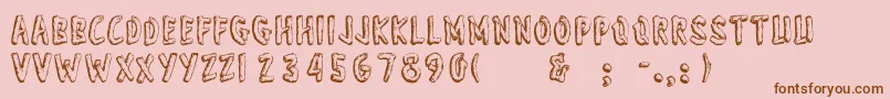 Шрифт Wonderofyosemite – коричневые шрифты на розовом фоне
