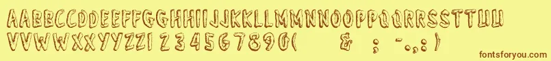 Wonderofyosemite Font – Brown Fonts on Yellow Background