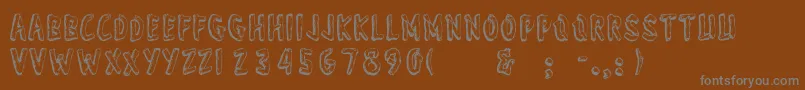 Wonderofyosemite-fontti – harmaat kirjasimet ruskealla taustalla