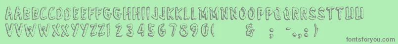 Wonderofyosemite-fontti – harmaat kirjasimet vihreällä taustalla
